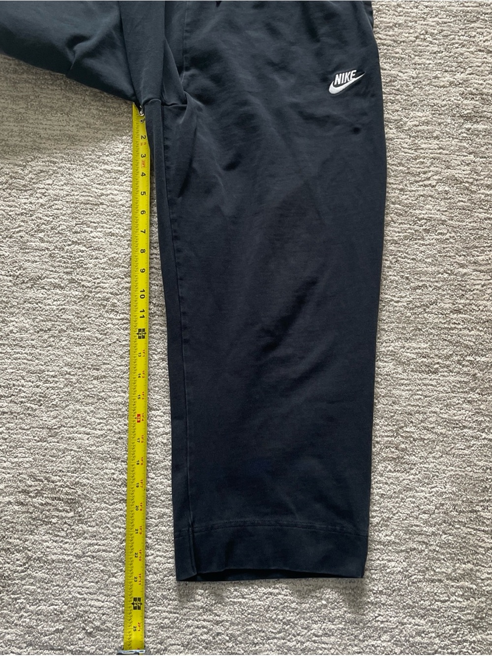 Nike Sportswear 7/8 Cropped Sweatpants Black Womens XL Athleisure 100% Cotton - Picture 4 of 8